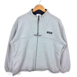 Rare!!! Vintage ELLE HOMME PARIS Half Zipper Sweatshirt Grey Colour Large Size