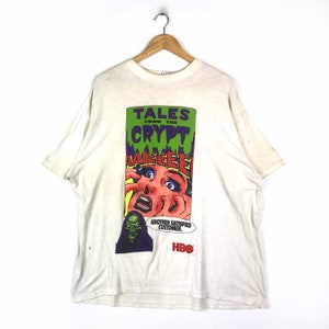 You Won’t See This Everyday!!! Vintage American Horror HBO TALES From The Crypt By Oneita T-Shirt Made In Usa Double Extra Large Size