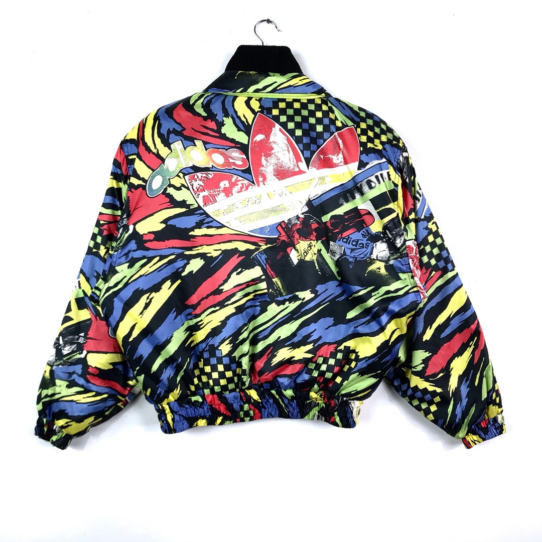 80's adidas TREFOIL コーデュロイジャケット チェック柄 Vintage Adidas Trefoil Track Jacket 80s XL COLORBLOCK Red