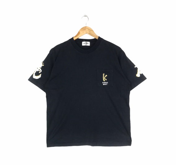 Kansai Yamamoto, Japanese Brand!!! Vintage KANSAI IMPACT Kansai Yamamoto Made In Japan Single Pocket T-Shirt Medium Size