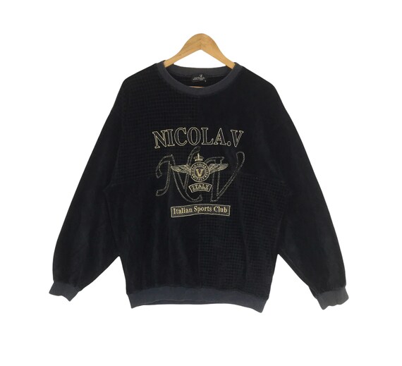 Rare!!! Vintage NICOLA VALENTINO ITALY Big Gold Logo Embroidery 