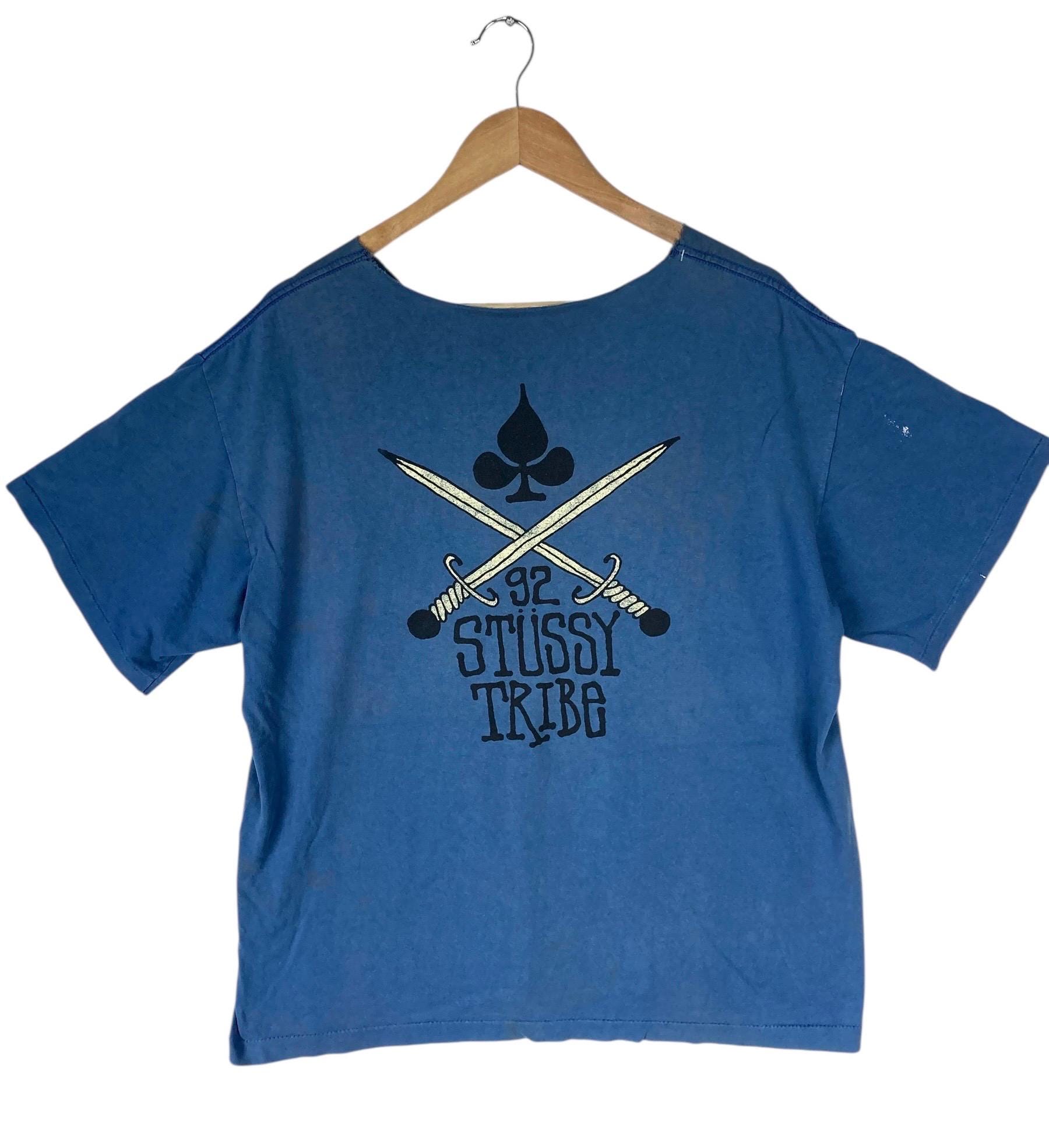 トップス old stussy shawn font T-shirt XL USA RARE!! VTG Old Signature Shawn Stussy Tribe International