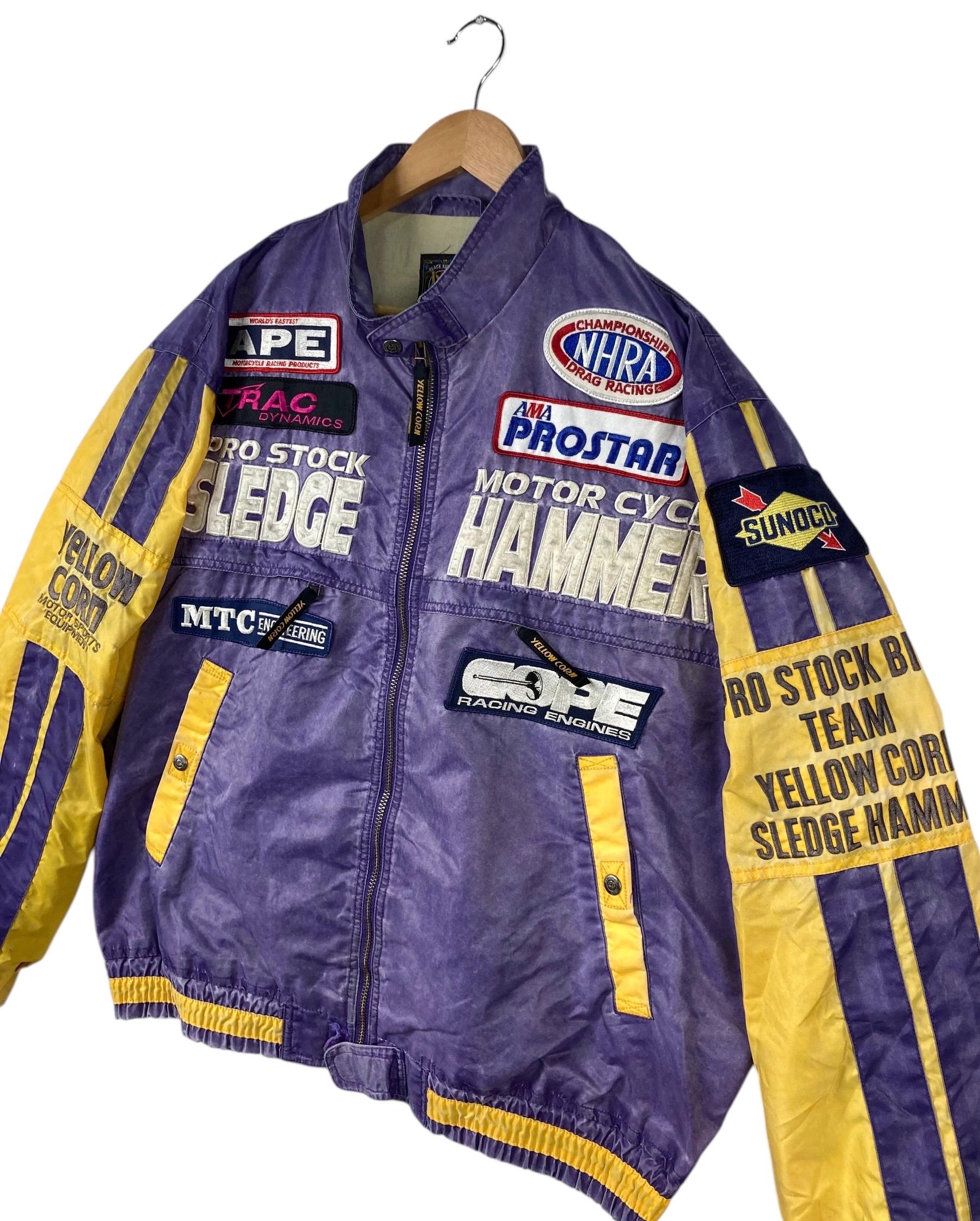 yellow cornジャケット 　AMA drag bike Racing Jacket!!! Vintage YELLOW CORN MOTOR Sports Equipment Pro