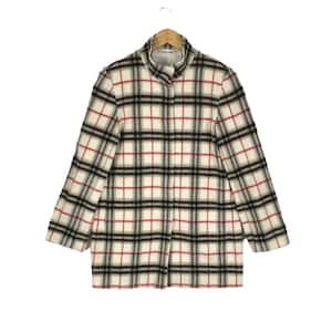 Rare!!! Vintage Luxury BURBERRYS Of LONDON ENGLAND Nova Check Long Wool Jacket 9AR Size