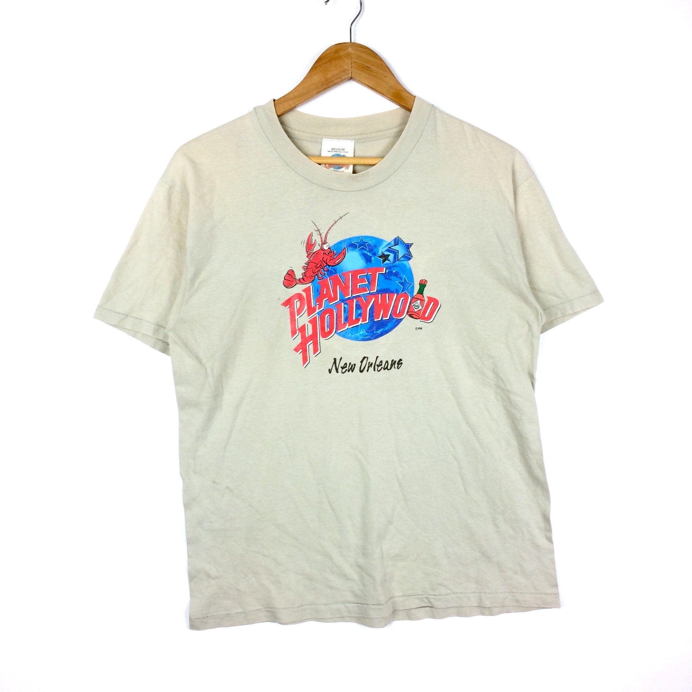 T-shirt Planet Hollywood LAS VEGAS Années 90 - Taille XL, 100% Coton, Occasion Très Bon état