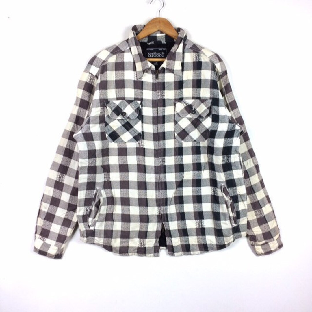 スケートボード stussy Flank Plaid Zip Ls Shir L size Stussy Frank Plaid Zip Shirt- Black And Green Size XL | eBay