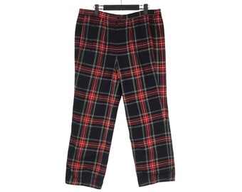 World Famous Wool Blankets!!! Vintage PENDLETON USA WOOLEX Mills Checked Wool Pant Trademark Colour Size 34