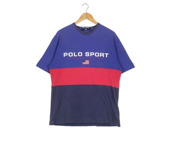Lolife!!! Vintage POLO SPORT by RALPH Lauren T-shirt Stripe Color