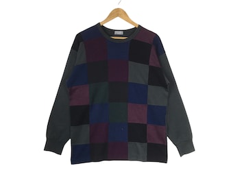 By Rei Kawakubo!!! AD1997 COMME Des GARCONS Homme Patchwork Design Made in Japan Wool Long sleeve Jumper