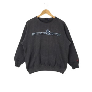 May include: A dark gray sweatshirt with a blue and white graphic of the word "Hang Ten" with a stylized flame design.