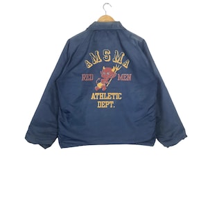 By Toyo Enterprises!!! Vintage SUGAR CANE AMSMA Red Men Athletic Dept By Toyo Enterprise Faded Coach Bomber Jacket Size 38