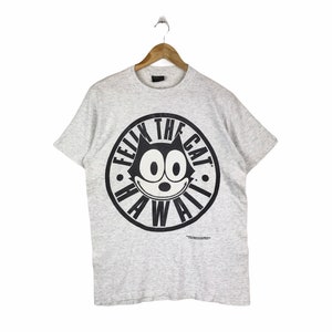 Lustige Cartoon!!! Jahrgang 1991 FELIX DIE CAT Hawaii großes Logo T-Shirt von Änderungen Tag große Größe