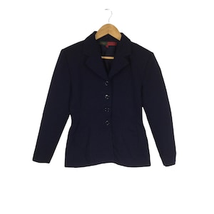 English Fashion Designer!!! Vintage KATHARINE HAMNETT ACTIVE Four Button Wool Rayon Blazer For Women