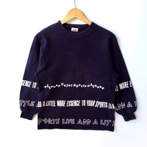 Rare!!! Vintage ELLESSE PERUGIA ITALIA Sweatshirt Dark Blue Colour Large Size For Ladies