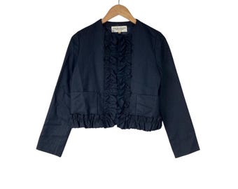 Colección Pasarela!!! Vintage AD2000 COMME Des Garcons Robe De CHAMBRE Hecho en Japón Ruffle Design Chaqueta Abrigo Tamaño Mediano