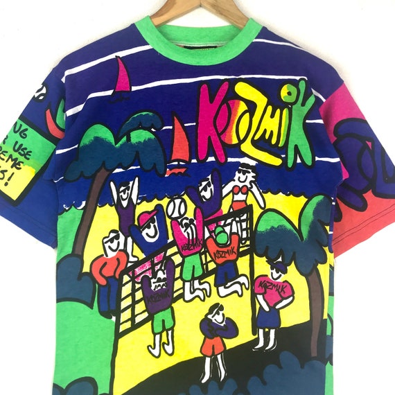 Rare!!! Vintage 90s KOZMIK NEW ZEALAND Built for Action Fullprint