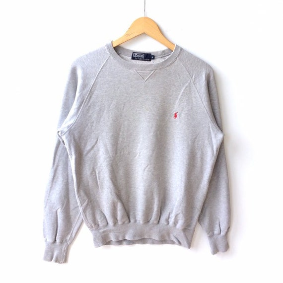 Polo Ralph Lauren, Rare!!! Vintage POLO RALPH LAUREN Small Logo Sweatshirt Grey Colour Small Size