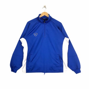 Cru!!! Vintage Team NIKE SWOOSH SPORTSWEAR Suéter leve com meio zíper e logotipo pequeno tamanho extra grande