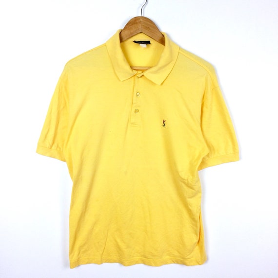 Rare the Famous Luxury YVES SAINT LAURENT Ysl Polo Shirt Button