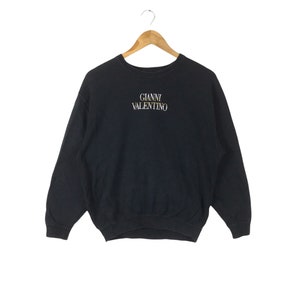 Rare!!! The Famous Vintage Italian Designer GIANNI VALENTINO ITALY Crewneck Sweatshirt Large Size Women
