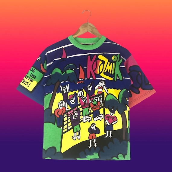 Rare!!! Vintage 90s KOZMIK NEW ZEALAND Built for Action Fullprint