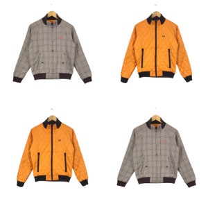 Rare!!! The Famous Casual Brand HOOLIGAN FRED PERRY Japan Light Puffer Jacket Reversible Small Size