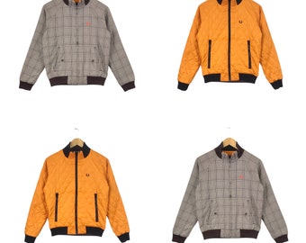 Rare!!! The Famous Casual Brand HOOLIGAN FRED PERRY Japan Light Puffer Jacket Reversible Small Size