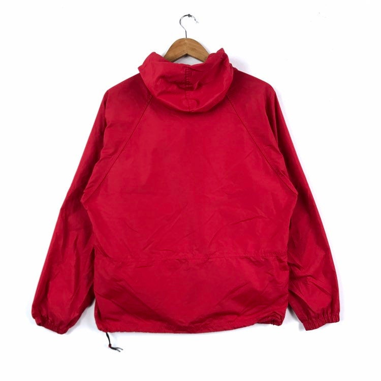 Made in USA LL BEANアノラックXL レッド Vintage LL BEAN Red Nylon Hooded Anorak Jacket | Medium