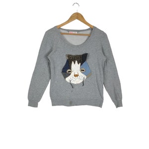 By Kazuaki Takashima!!! Vintage Né-Net ISSEY MIYAKE Animal Logo Boatneck Jumper Sweatshirt Size 2