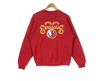 Athletic Teams!!! Vintage FLORIDA STATE UNIVERSITY Seminoles Crewneck Sweatshirt Made in Usa Large Size