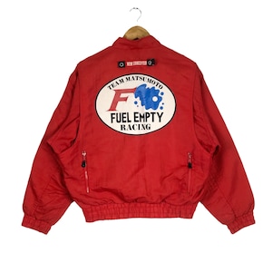 Racing Team!!! Vintage FUEL EMPTY RACING Team Matsumoto By New Concepter Bomber Jacket Medium Size