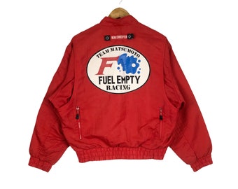 Rennteam!!! Vintage FUEL EMPTY RACING Team Matsumoto By New Concepter Bomberjacke Mittlerer Größe