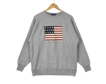 Rare!!! Vintage POLO SPORT USA By Ralph Lauren Crewneck Sweatshirt Usa Flag Made in Usa Medium Size