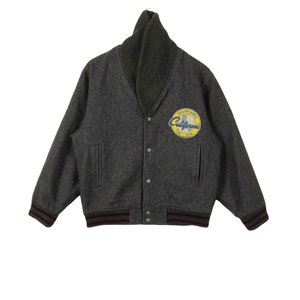 California Usa!!! Vintage TROY BROS Licensed By TROY Of California Usa Wool Varsity Jacket Large Size
