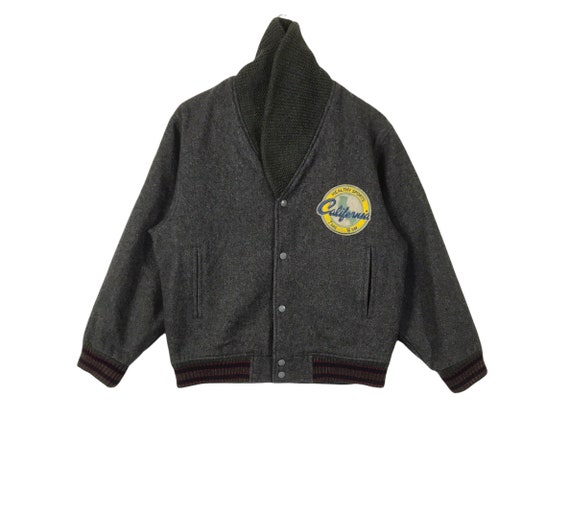 California Usa Vintage TROY BROS Licensed by TROY of California Usa Wool Varsity Jacket Large Size