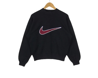 Selten!!! Vintage NIKE SWOOSH SPORTSWEAR Big Logo Rundhals Sweatshirt mittlerer Größe