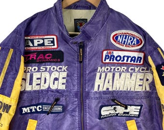 Racing Jacket!!! Vintage YELLOW CORN MOTOR Sports Equipment Pro