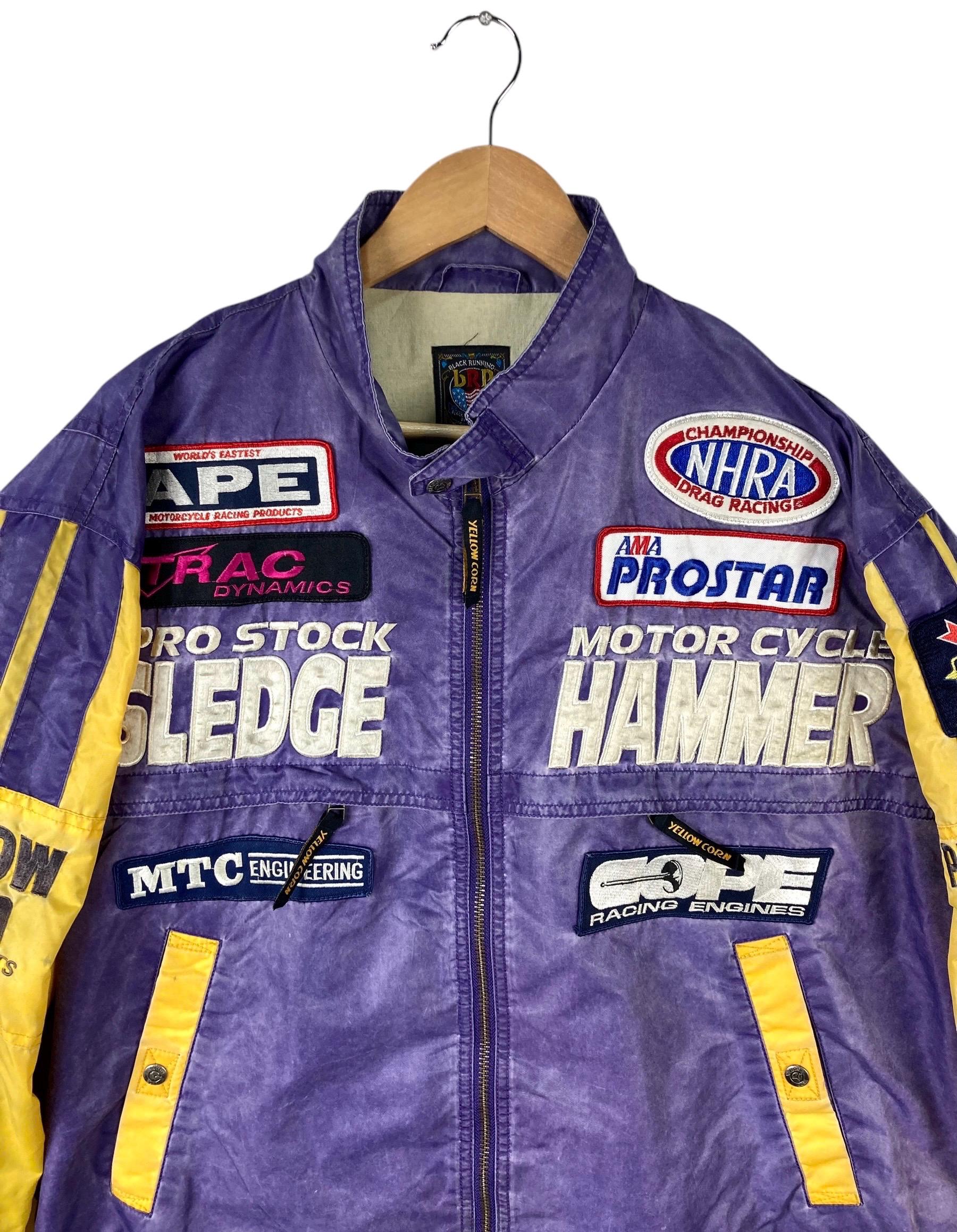 Racing Jacket!!! Vintage YELLOW CORN MOTOR Sports Equipment Pro