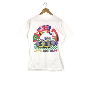 Racing!!! Vintage UNITED COLORS Of BENETTON Formula 1 Camel Made in Usa T-Shirt Large Size