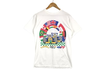 Racing!!! Vintage UNITED COLORS Of BENETTON Formula 1 Camel Made in Usa T-Shirt Large Size