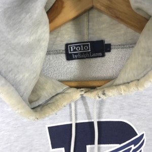 One Of The Greatest Polo Vintage 90s POLO By RALPH LAUREN Polo Pwing Polo P-Wings Distressed Pullover Hoodie image 5