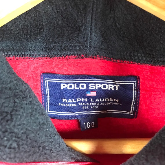 Rare Vintage POLO SPORT RL by Ralph Lauren Pullover Fleece Hoodie