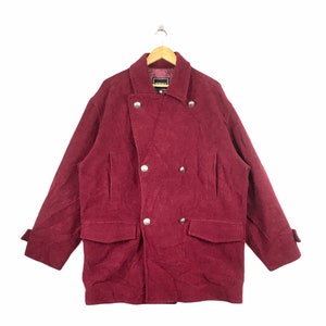 Luxus!!! Der berühmte VERSACE JEANS COUTURE Made in Italy Button Duffle Mantel Rot Farbe Großformat
