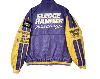 Racing Jacket!!! Vintage YELLOW CORN MOTOR Sports Equipment Pro