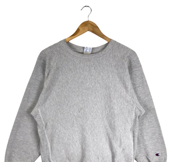Champion sweater grey crew neck quilt hot sale