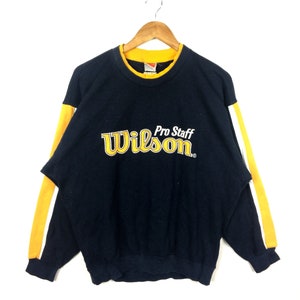 Rare!!! Vintage WILSON PRO STAFF Embroidery Crewneck Sweatshirt Multicolour Large Size