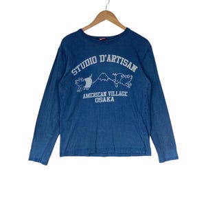 Since 1979!!! Vintage Japanese Brand STUDIO D’ARTISAN American Village Osaka Longsleeve Shirt Pig Logo Medium Size