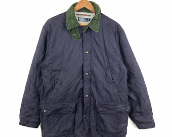 Rare!!! Vintage POLO RALPH LAUREN Long Puffer Parka Jacket Dark Blue Colour Medium Size