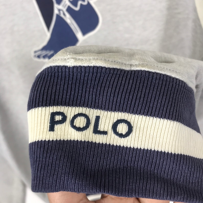One Of The Greatest Polo Vintage 90s POLO By RALPH LAUREN Polo Pwing Polo P-Wings Distressed Pullover Hoodie image 6