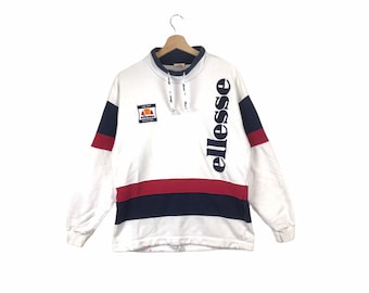 Rare!!! Vintage ELLESSE PERUGIA ITALIA Jaspo Big Logo Multicolour